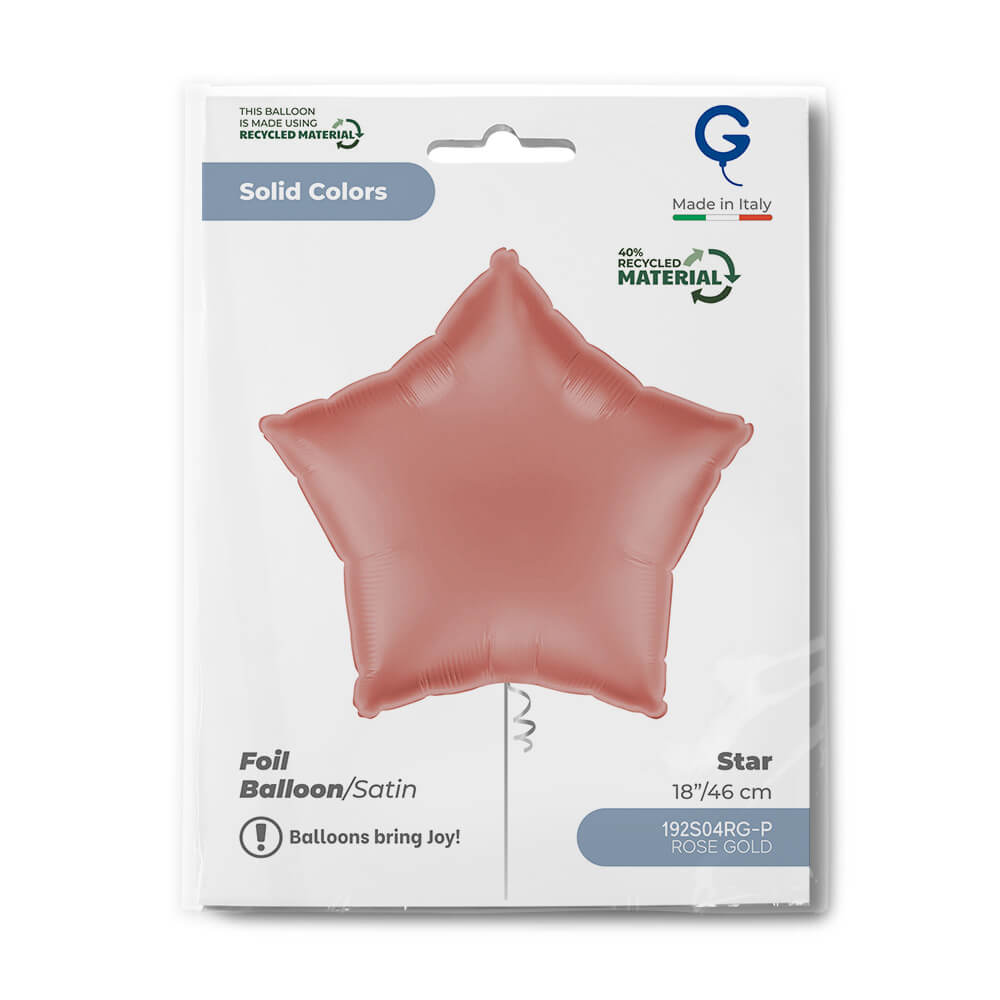Star 18" Satin Rose Gold - Single Pack