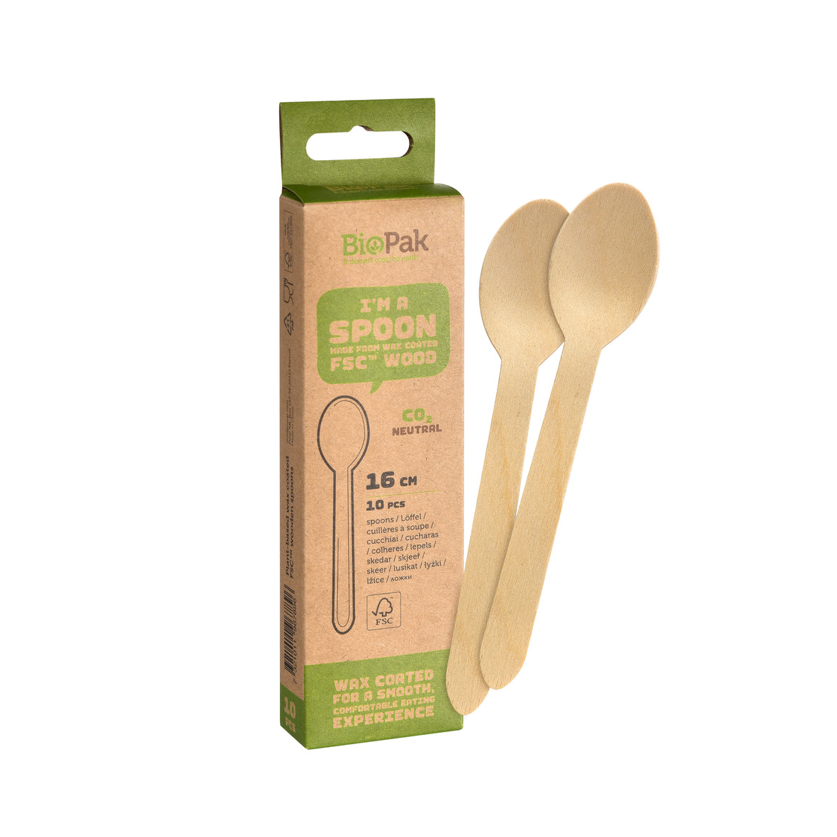 BioPak Petit Waxed Wooden Spoons (Pack of 10)
