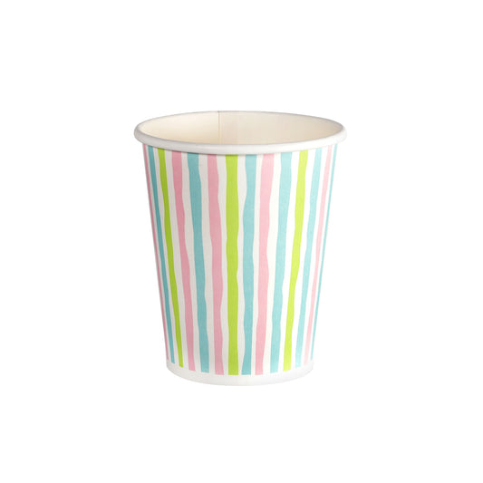 Paper Cups 22cm Stripes Multi (Pack of 10)