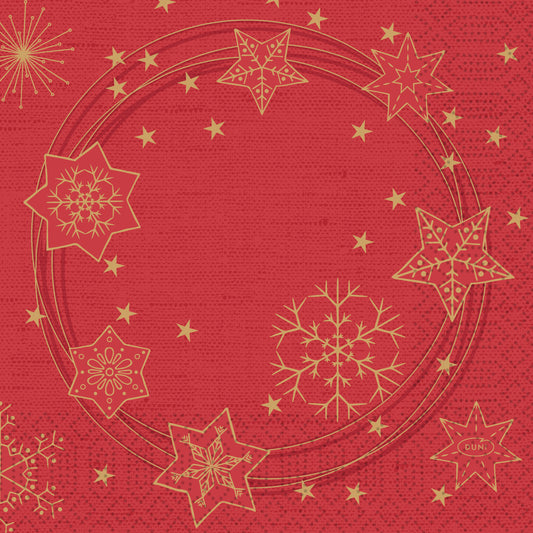 Bio Napkins Star Shine Red (Pack of 20)