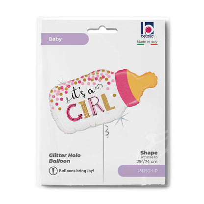 Confetti Baby Bottle Girl Balloon