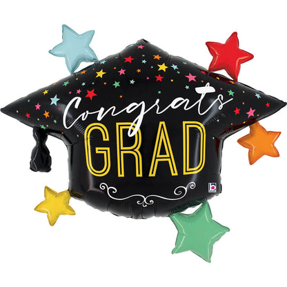 Colorful Stars Grad Hat (W)
