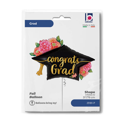 Watercolor Floral Grad Balloon