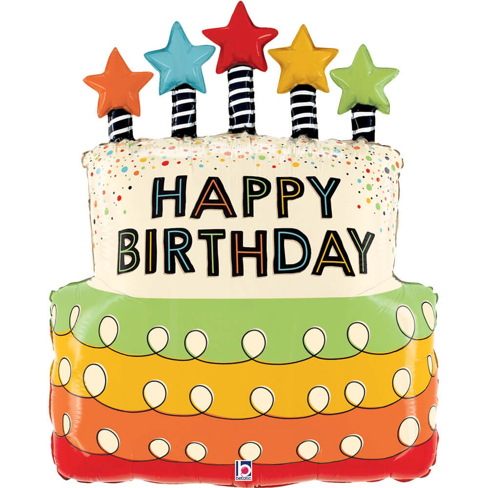 Candles Stars Birthday Cake (W)