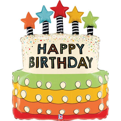 Candles Stars Birthday Cake (W)