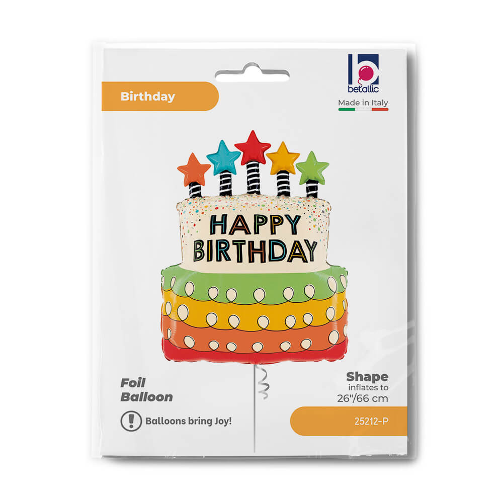 Candles Stars Birthday Cake Balloon