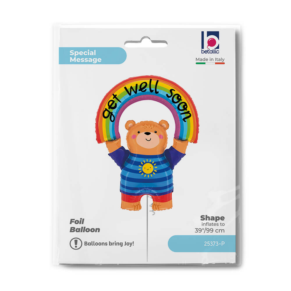 Get Well Rainbow Bear Balloon