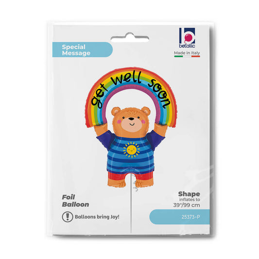 Get Well Rainbow Bear Balloon