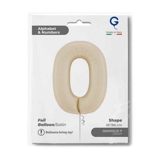 Number 0 Satin Cream 26inc Single pack