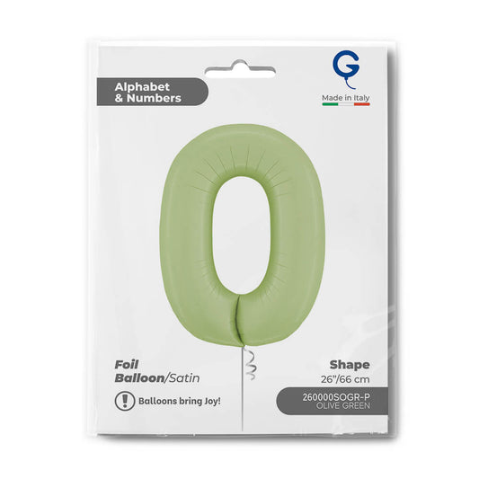 Number 0 Satin Olive Green 26inc Single Pack
