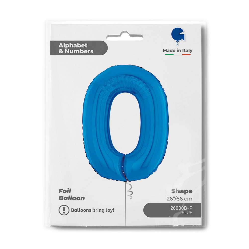 Number 0 Blue 26inc