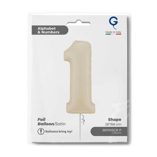 Number 1 Satin Cream 26inc Single Pack