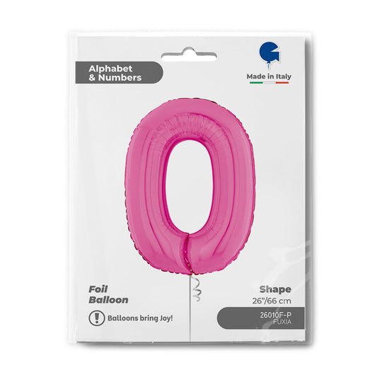 Number 0 Fuxia 26inc