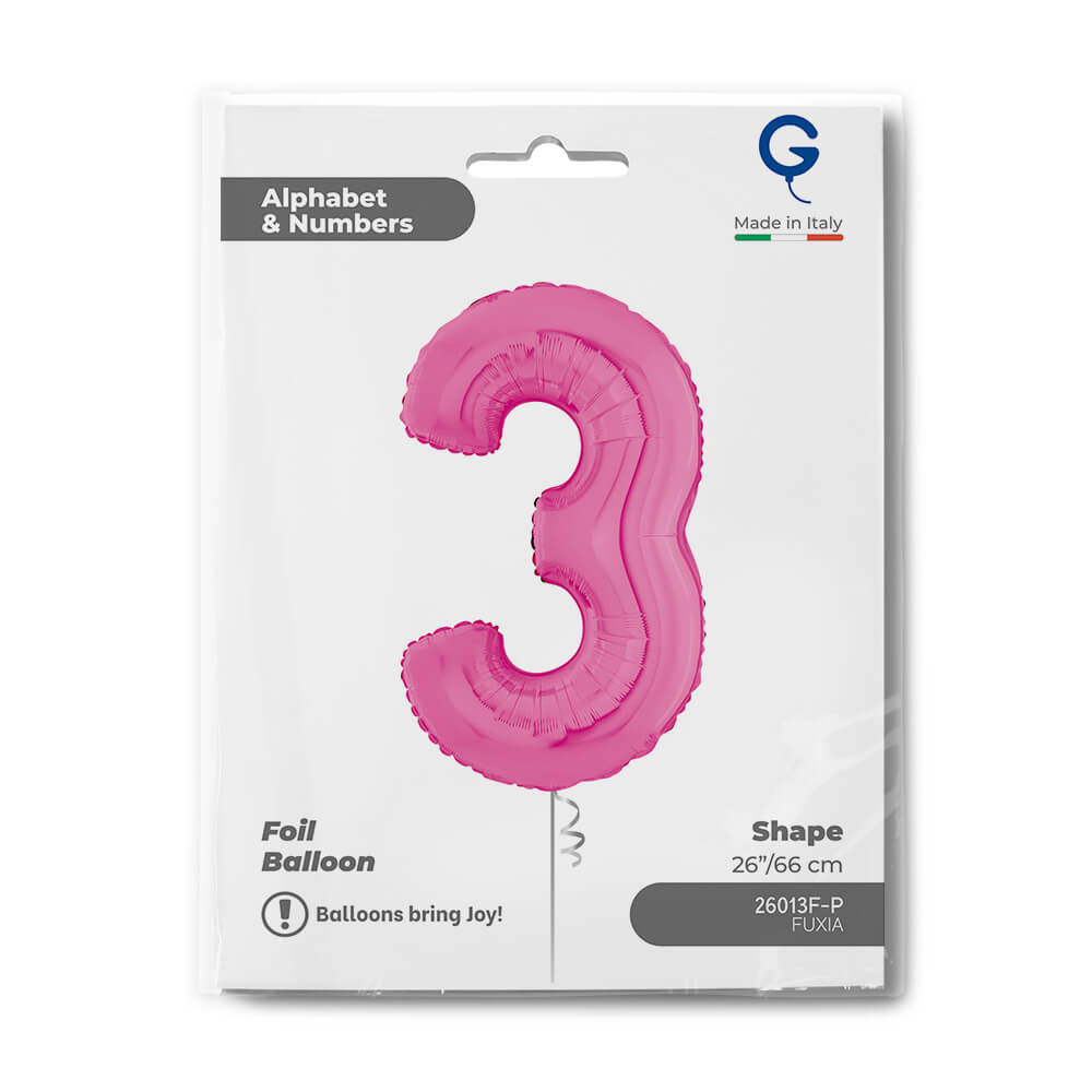 Number 3 Fuxia 26"