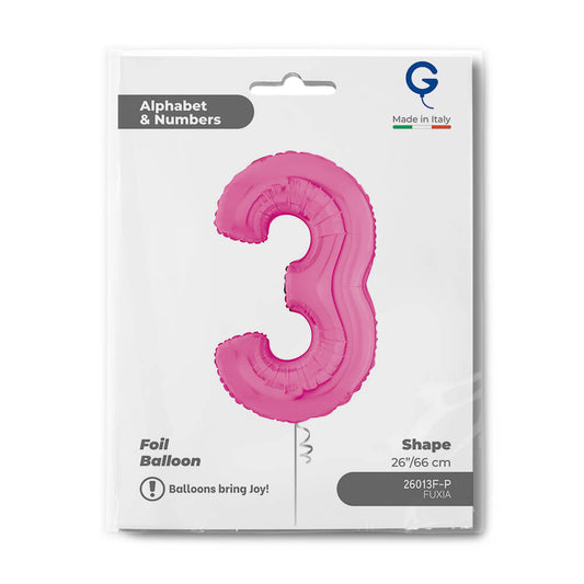 Number 3 Fuxia 26"