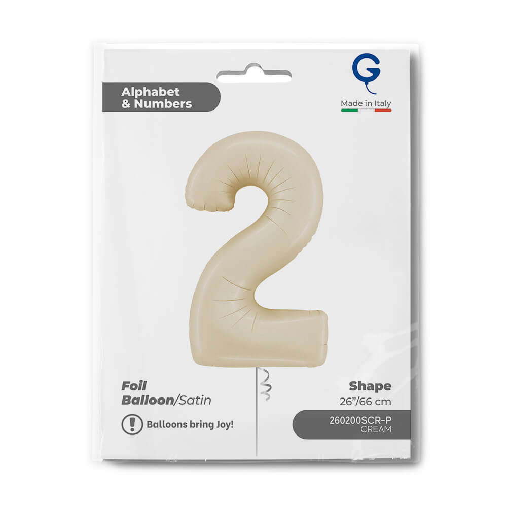 Number 2 Satin Cream 26inc Single pack