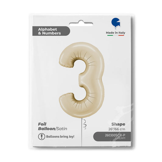 Number 3 Satin Cream 26inc