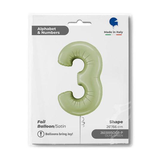 Number 3 Satin Olive Green 26inc
