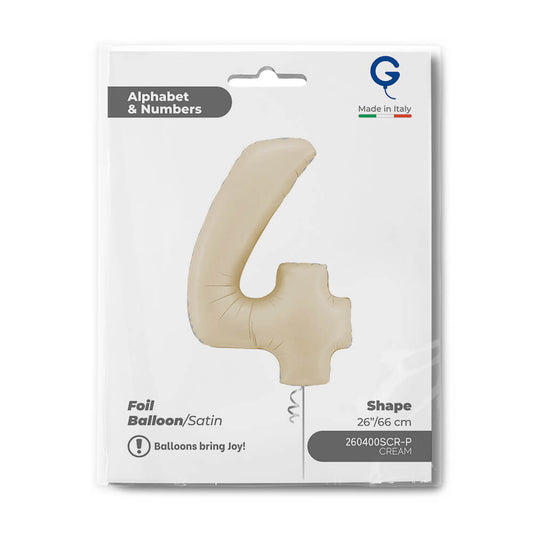 Number 4 Satin Cream 26inc Single pack