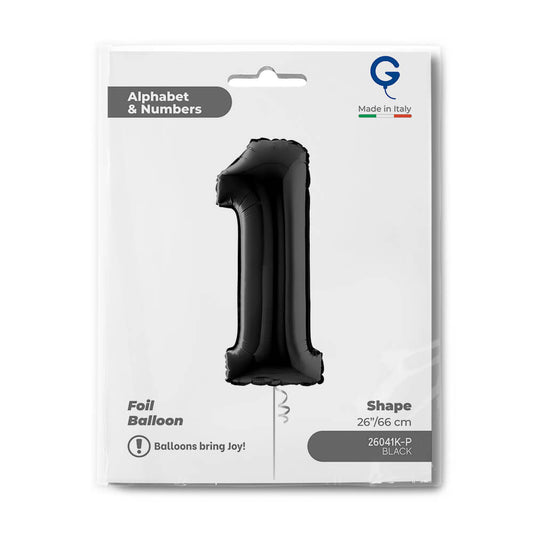 Number 1 Black 26" Single Pack