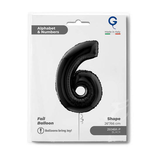 Number 6 Black 26" Single Pack