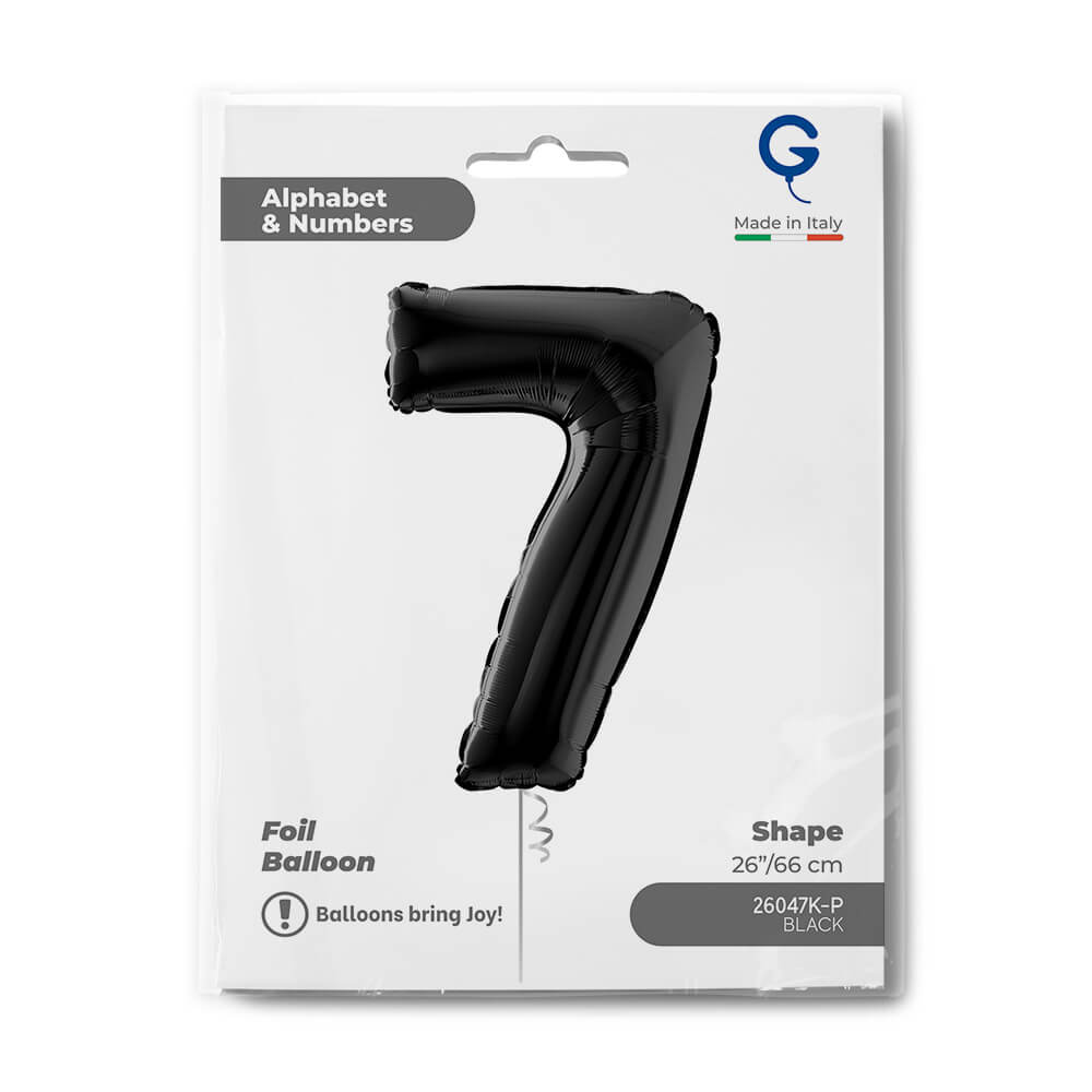 Number 7 Black 26" Single Pack