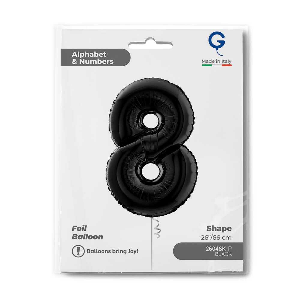 Number 8 Black 26" Single Pack