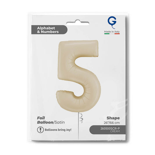 Number 5 Satin Cream 26inc Single pack
