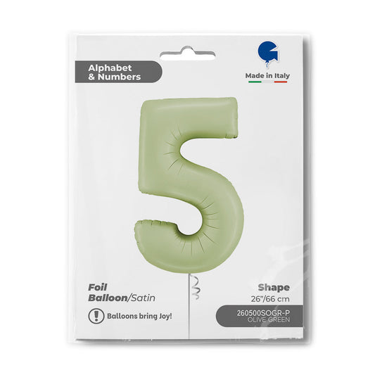 Number 5 Satin Olive Green 26inc