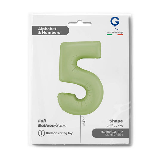 Number 5 Satin Olive Green 26inc Single Pack