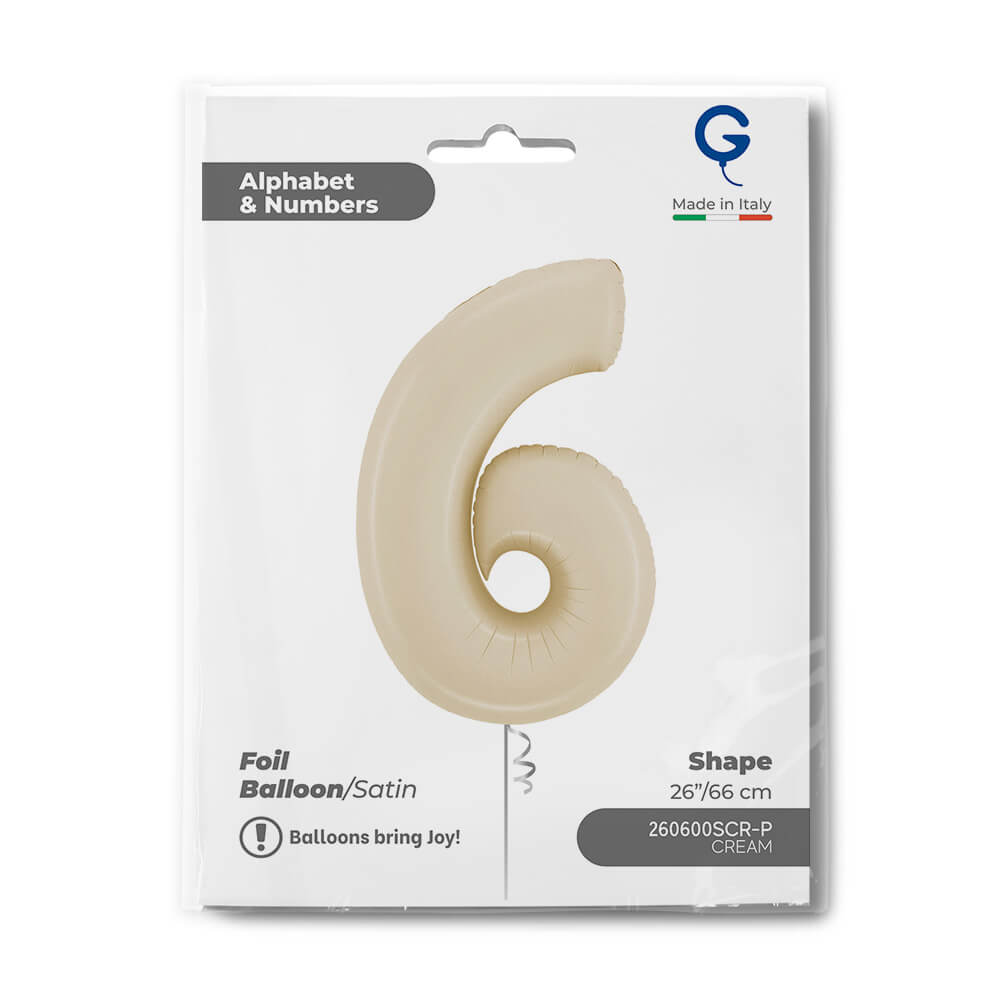 Number 6 Satin Cream 26inc Single pack
