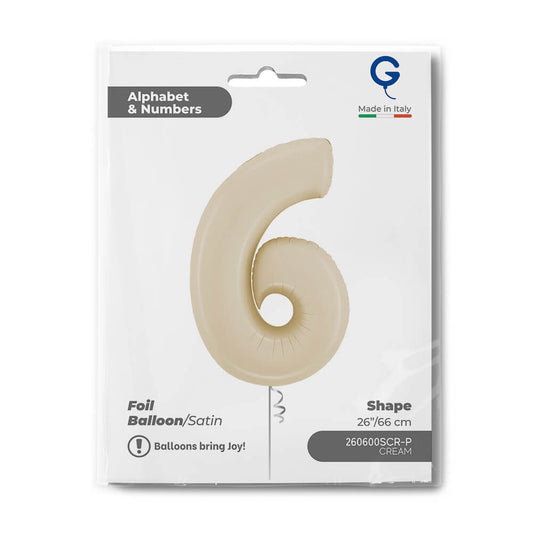 Number 6 Satin Cream 26inc Single pack