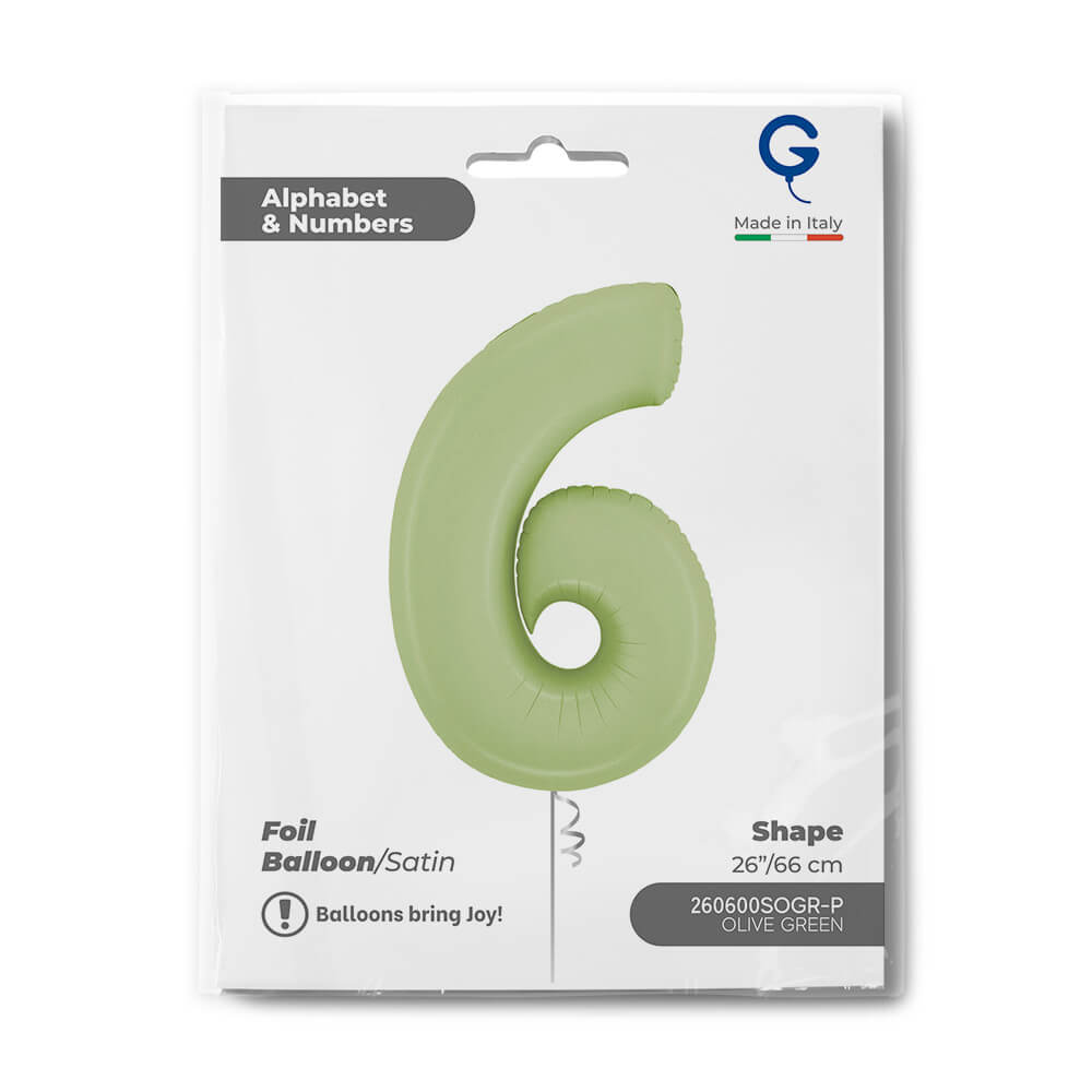 Number 6 Satin Olive Green 26inc Single Pack