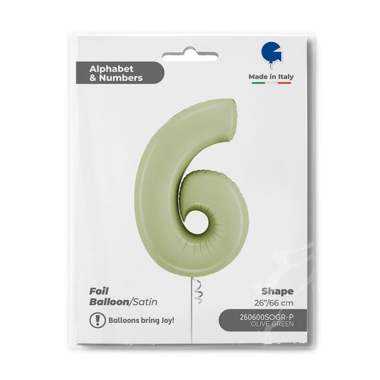 Number 6 Satin Olive Green 26inc