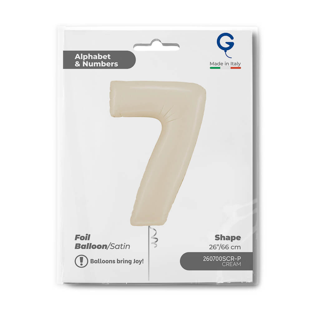 Number 7 Satin Cream 26inc Single pack