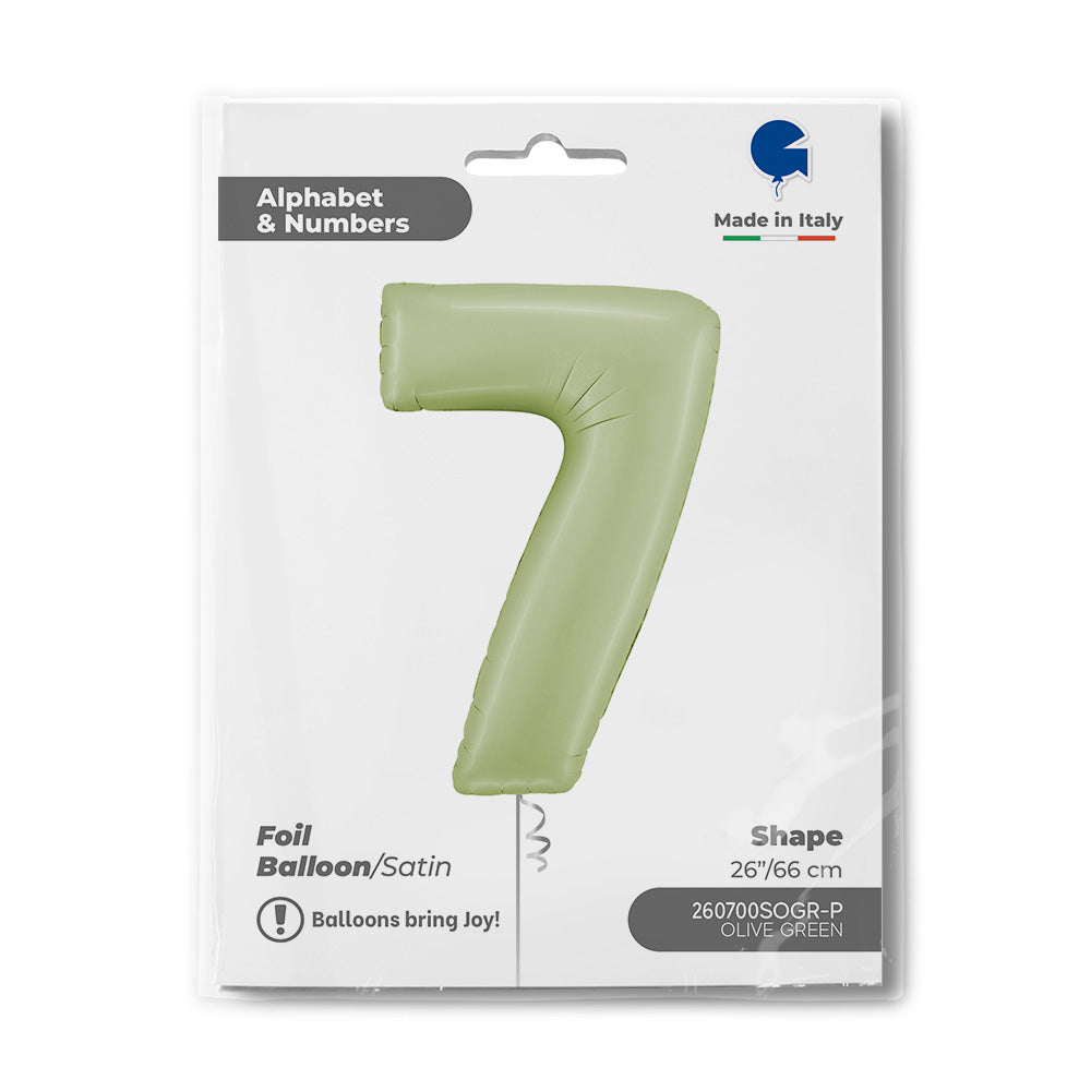 Number 7 Satin Olive Green 26inc