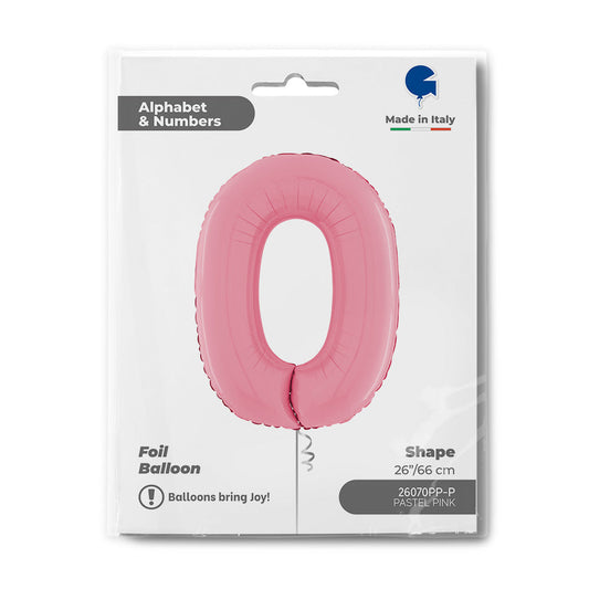 Number 0 Pastel Pink 26inc