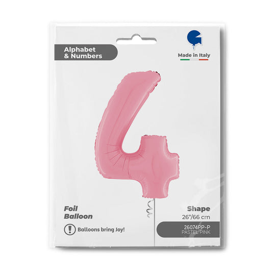 Number 4 Pastel Pink 26inc