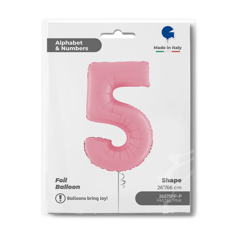 Number 5 Pastel Pink 26inc