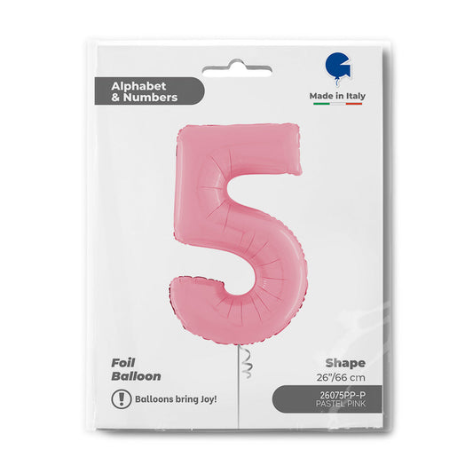 Number 5 Pastel Pink 26inc