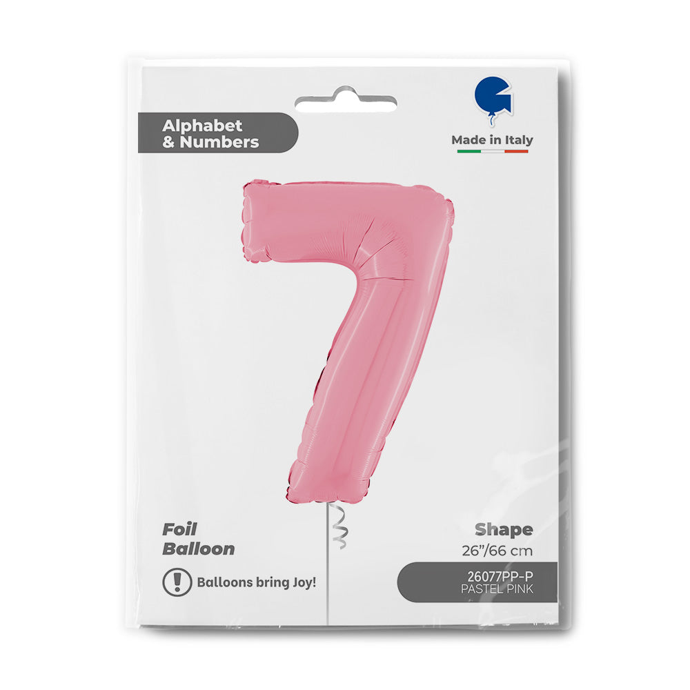 Number 7 Pastel Pink 26inc