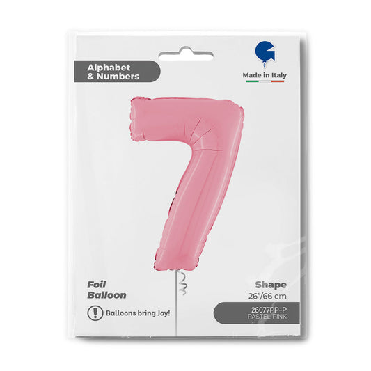 Number 7 Pastel Pink 26inc