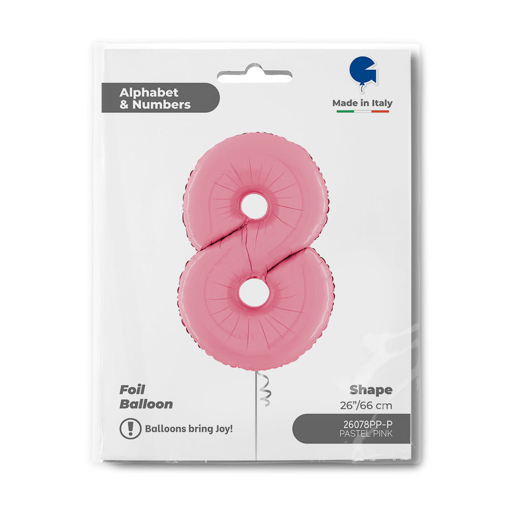 Number 8 Pastel Pink 26inc