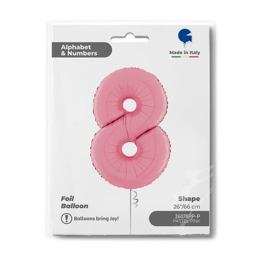 Number 8 Pastel Pink 26inc