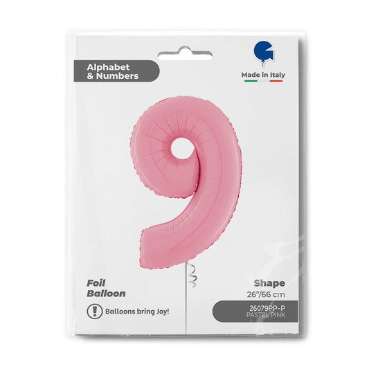 Number 9 Pastel Pink 26inc