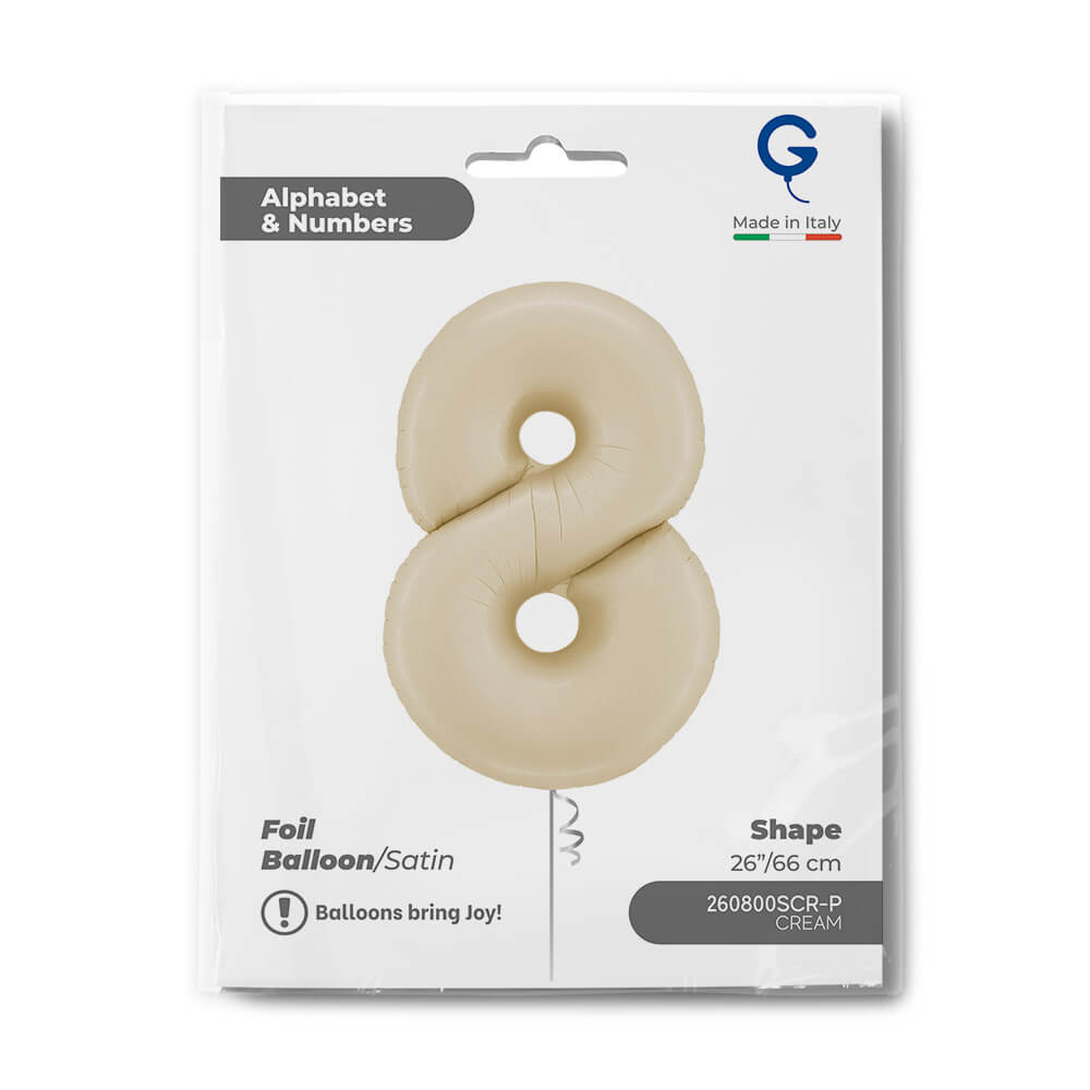 Number 8 Satin Cream 26incSingle pack