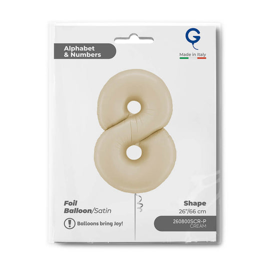 Number 8 Satin Cream 26incSingle pack