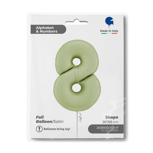 Number 8 Satin Olive Green 26inc