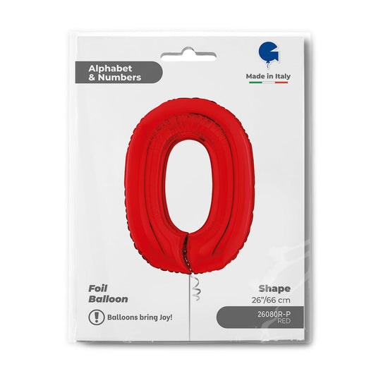 Number 0 Red 26inc