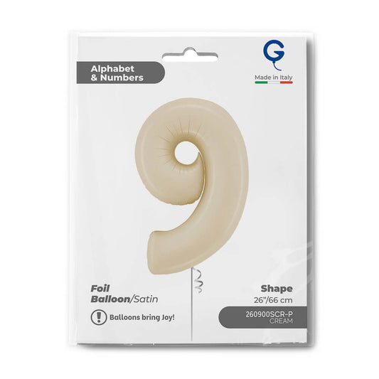 Number 9 Satin Cream 26inc Single pack